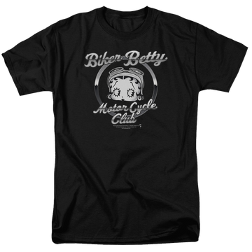 Black men's regular fit t-shirt with Betty Boop Chromed Logo graphic