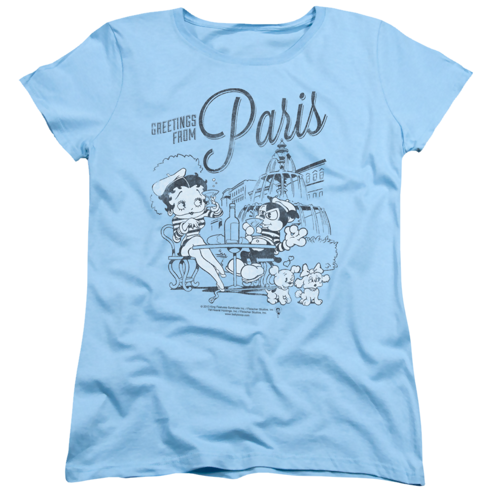 Betty Boop Greetings From Paris - Women's T-Shirt Women's T-Shirt Betty Boop