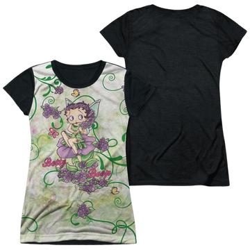 Betty Boop Flower Fairy - Juniors Black Back T-Shirt Juniors Black Back T-Shirt Betty Boop