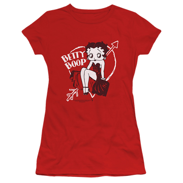 Red juniors t-shirt with Betty Boop Lover Girl graphic