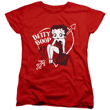 Red women's t-shirt with Betty Boop Lover Girl graphic