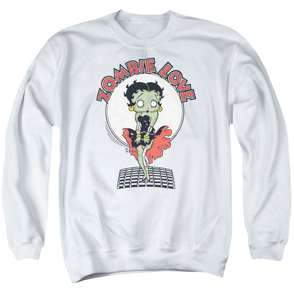 Betty Boop Breezy Zombie Love - Men's Crewneck Sweatshirt Men's Crewneck Sweatshirt Betty Boop