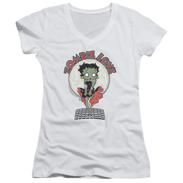 Betty Boop Breezy Zombie Love - Juniors V-Neck T-Shirt Juniors V-Neck T-Shirt Betty Boop
