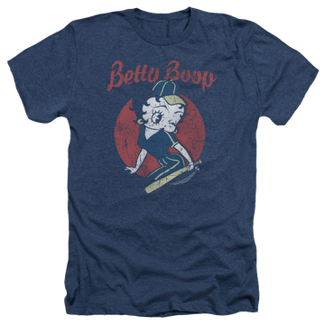 Navy men's heather t-shirt with Betty Boop Team Boop graphic