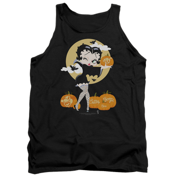 Black men's tank with Betty Boop Vamp Pumkins graphic