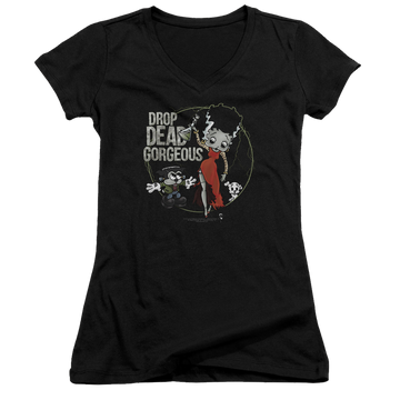 Betty Boop Drop Dead Gorgeous - Juniors V-Neck T-Shirt Juniors V-Neck T-Shirt Betty Boop