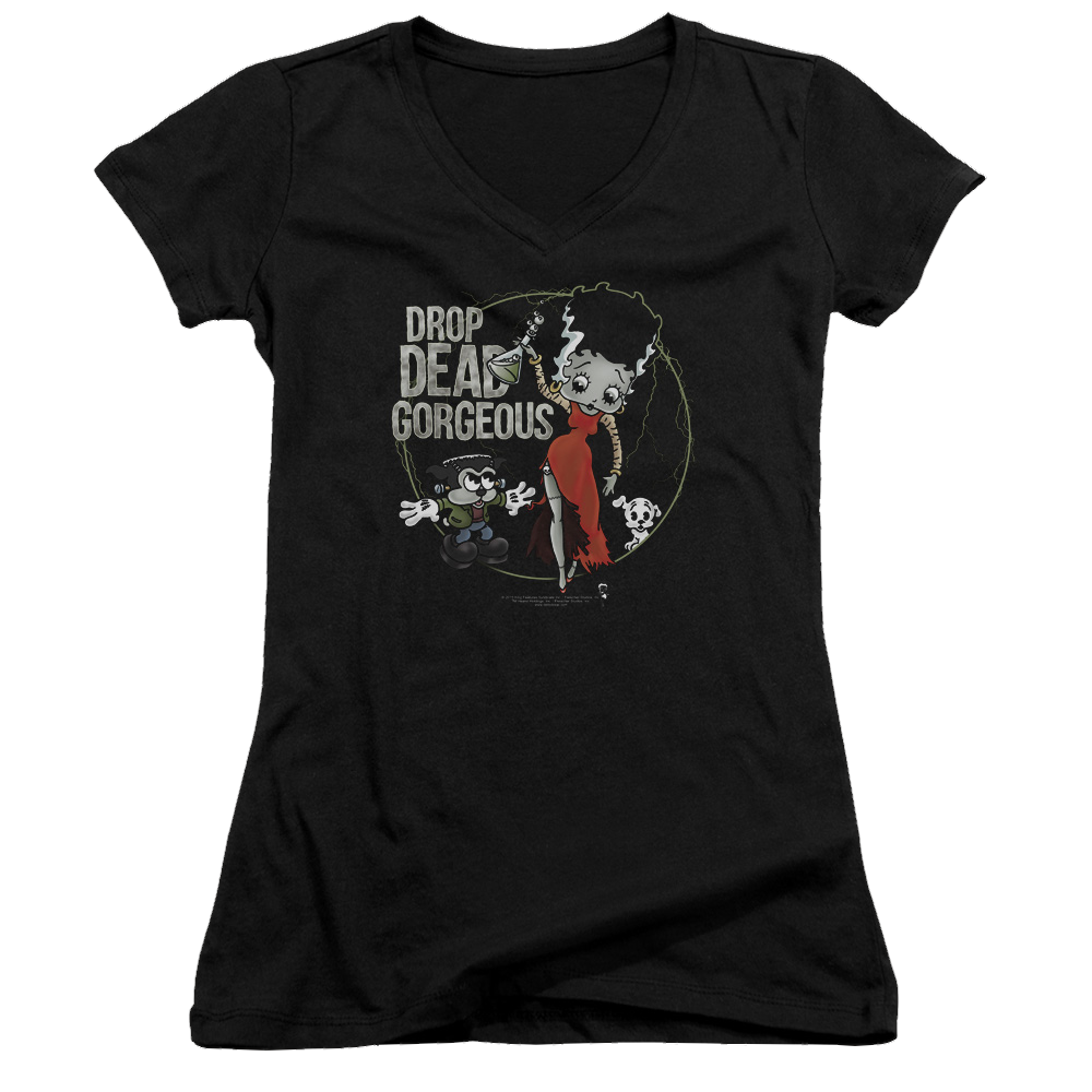 Betty Boop Drop Dead Gorgeous - Juniors V-Neck T-Shirt Juniors V-Neck T-Shirt Betty Boop
