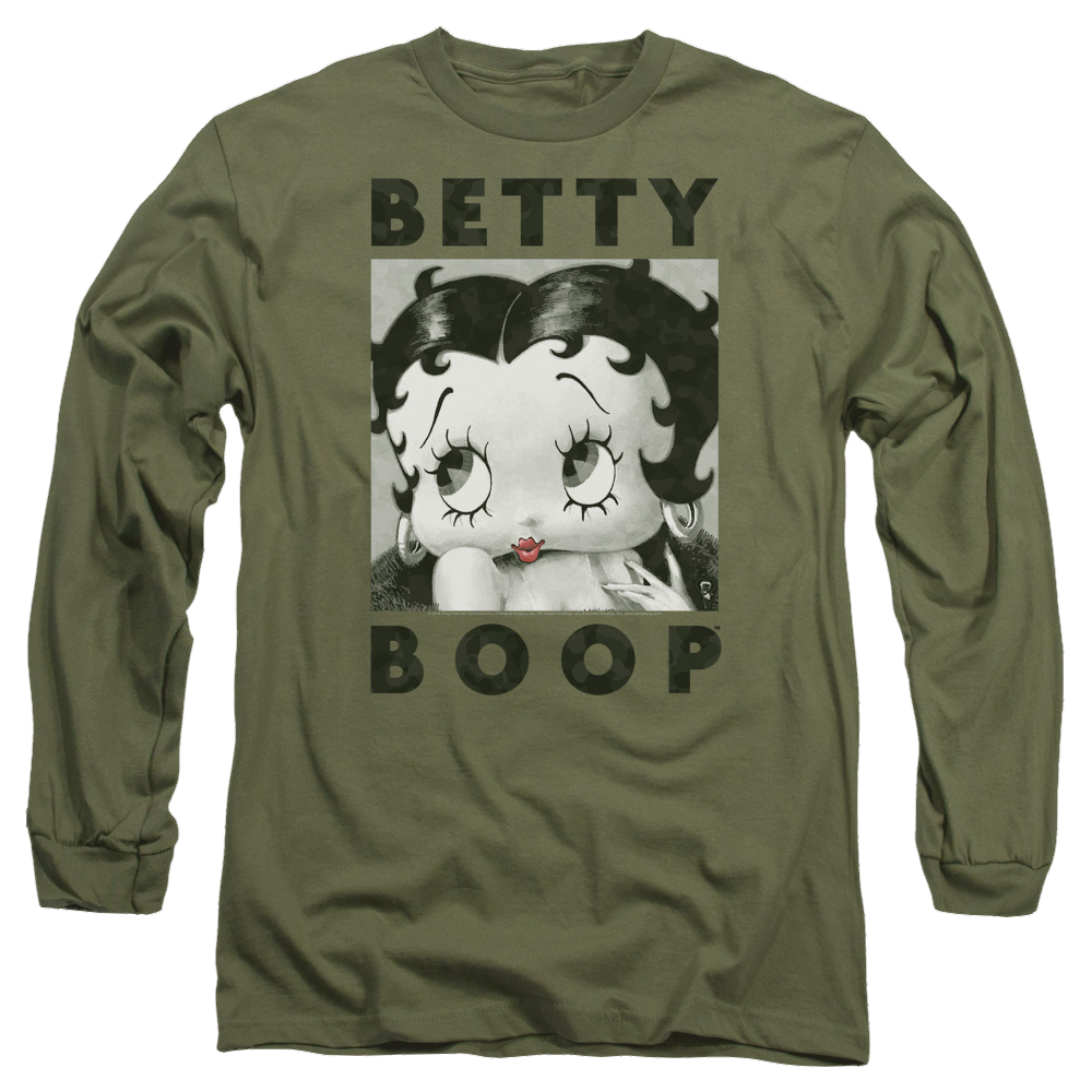 Betty Boop Camo Glamour - Men's Long Sleeve T-Shirt Men's Long Sleeve T-Shirt Betty Boop