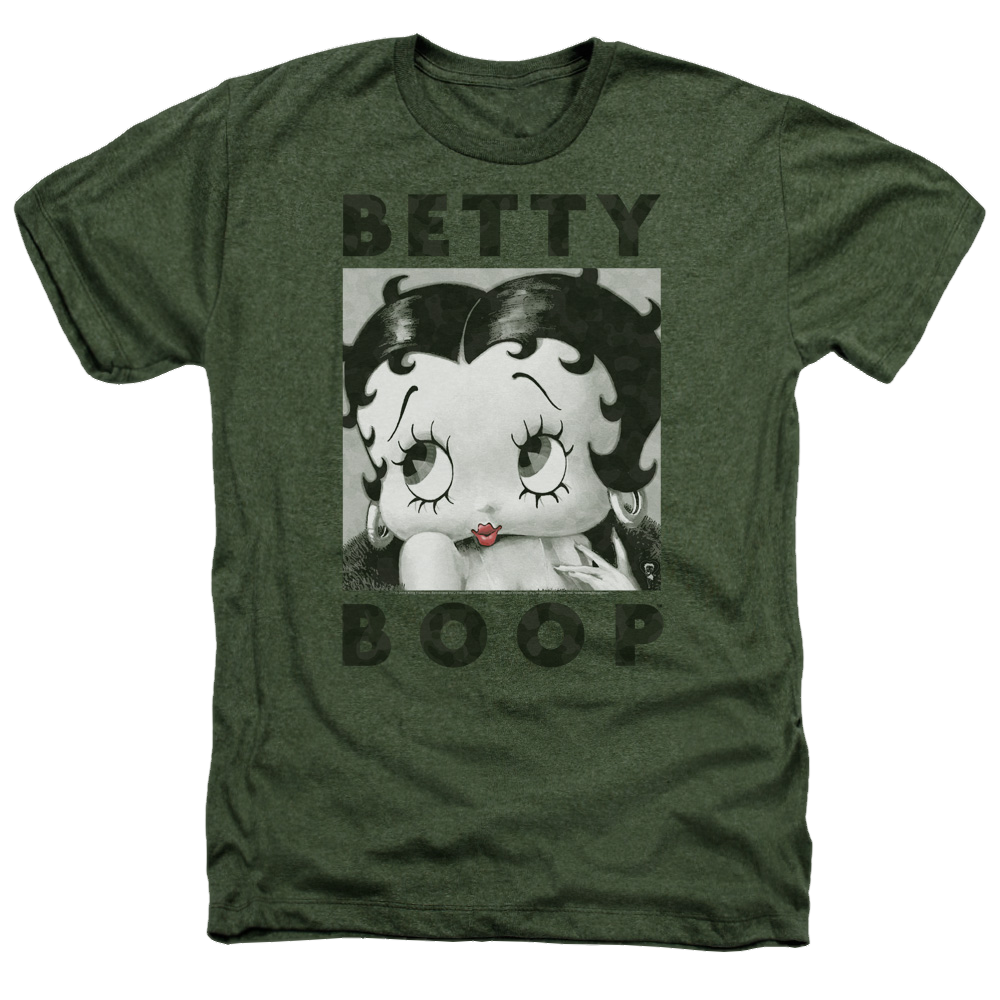 Betty Boop Camo Glamour - Men's Heather T-Shirt Men's Heather T-Shirt Betty Boop
