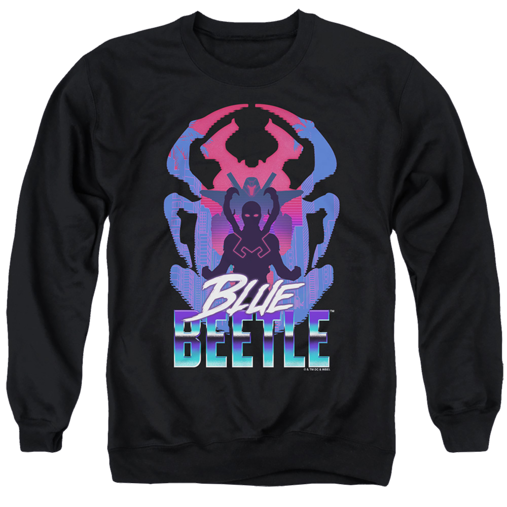 BLUE BEETLE (2023) Silhouette - Men's Crewneck Sweatshirt Men's Crewneck Sweatshirt BLUE BEETLE (2023)