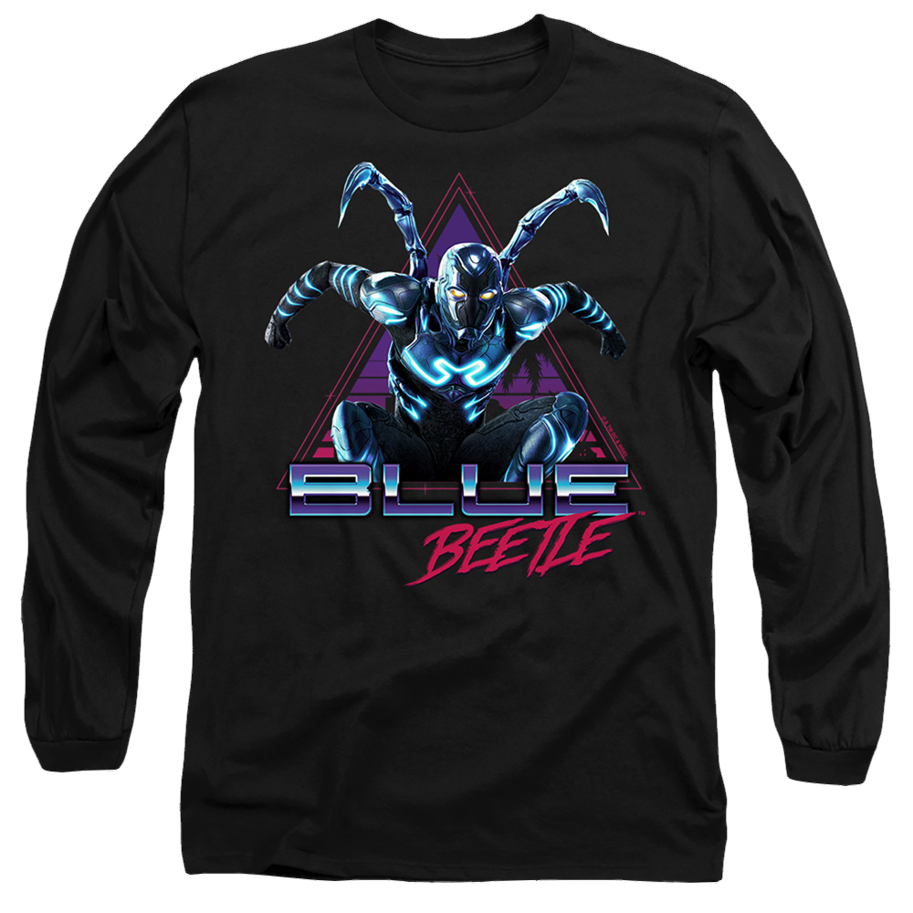 BLUE BEETLE (2023) Leaping Triangle - Men's Long Sleeve T-Shirt Men's Long Sleeve T-Shirt BLUE BEETLE (2023)