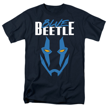 Navy men's regular fit t-shirt with BLUE BEETLE (2023) Mask graphic