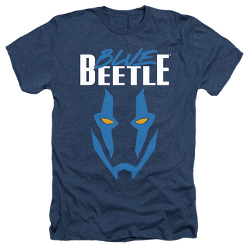 Navy men's heather t-shirt with BLUE BEETLE (2023) Mask graphic