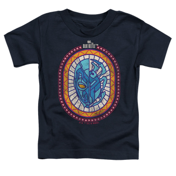 Navy toddler t-shirt with BLUE BEETLE (2023) Reyes Courage graphic