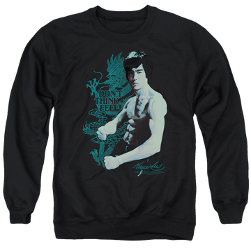 Black men's crewneck sweatshirt with Bruce Lee Feel graphic