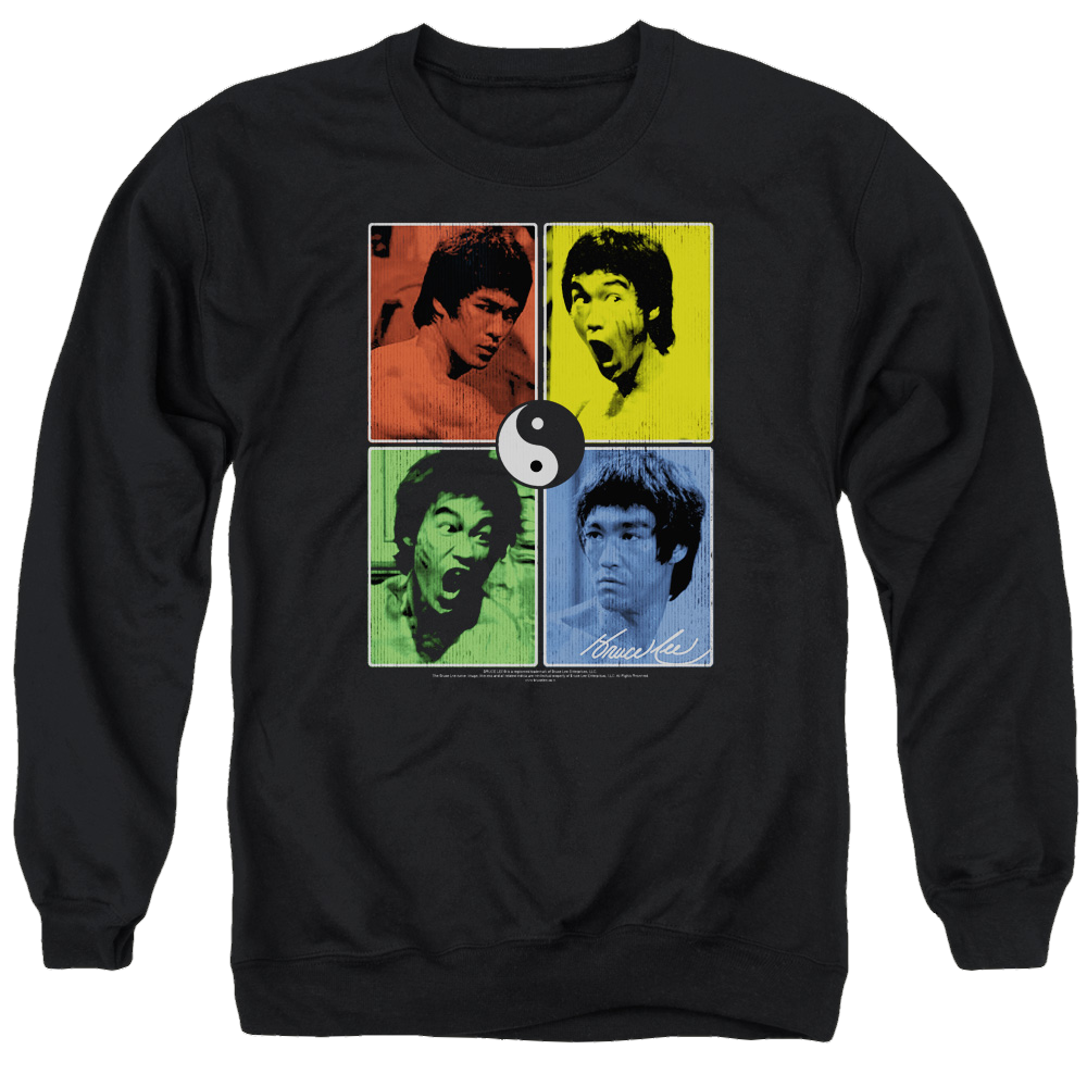 Bruce Lee Enter Color Block - Men's Crewneck Sweatshirt Men's Crewneck Sweatshirt Bruce Lee