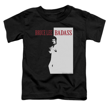 Black toddler t-shirt with Bruce Lee Badass graphic