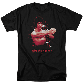 Black men's regular fit t-shirt with Bruce Lee The Shattering Fist graphic