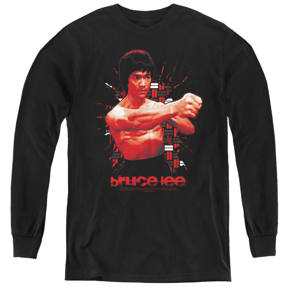 Bruce Lee The Shattering Fist - Youth Long Sleeve T-Shirt Youth Long Sleeve T-Shirt Bruce Lee