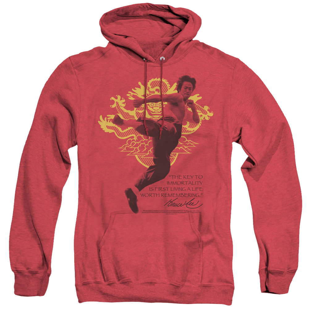 Bruce Lee Immortal Dragon - Heather Pullover Hoodie Heather Pullover Hoodie Bruce Lee