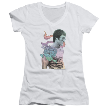 Bruce Lee A Little Bruce - Juniors V-Neck T-Shirt Juniors V-Neck T-Shirt Bruce Lee