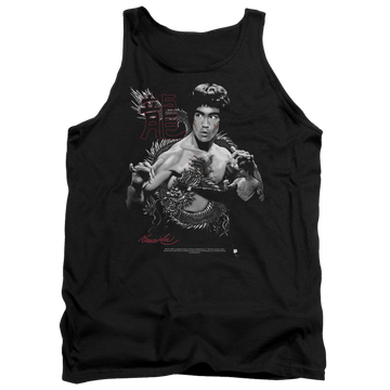 Black men's tank with Bruce Lee The Dragon graphic