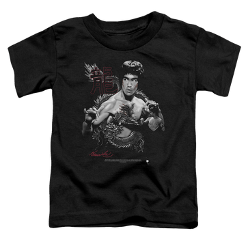 Black toddler t-shirt with Bruce Lee The Dragon graphic