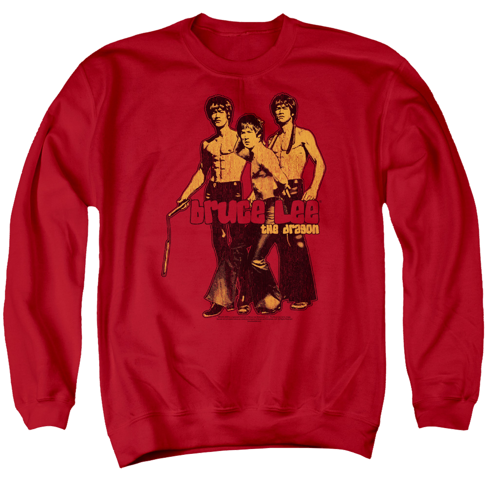 Bruce Lee Nunchucks - Men's Crewneck Sweatshirt Men's Crewneck Sweatshirt Bruce Lee