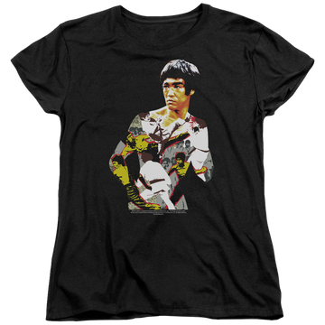 Black women's t-shirt with Bruce Lee Body Of Action graphic