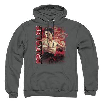 Charcoal pullover hoodie with Bruce Lee Fury graphic