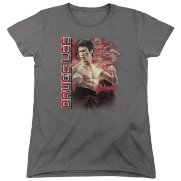 Charcoal women's t-shirt with Bruce Lee Fury graphic