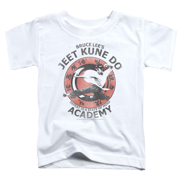 White toddler t-shirt with Bruce Lee Jeet Kune graphic