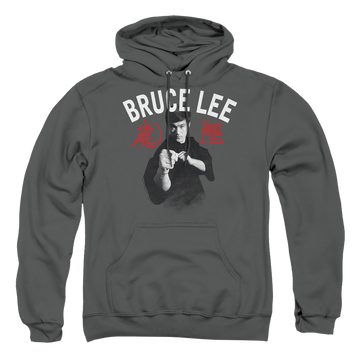 Charcoal pullover hoodie with Bruce Lee Ready graphic