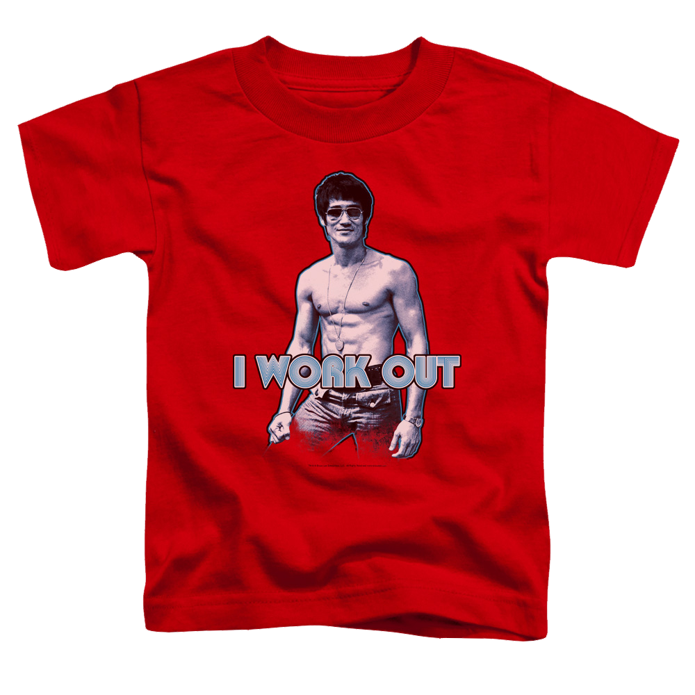 Bruce Lee Lee Works Out - Kid's T-Shirt (Ages 4-7) Kid's T-Shirt (Ages 4-7) Bruce Lee