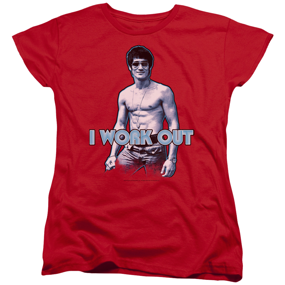 Bruce Lee Lee Works Out - Women's T-Shirt Women's T-Shirt Bruce Lee