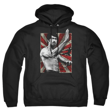 Black pullover hoodie with Bruce Lee Concentrate graphic