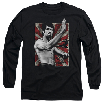 Black men's long sleeve t-shirt with Bruce Lee Concentrate graphic