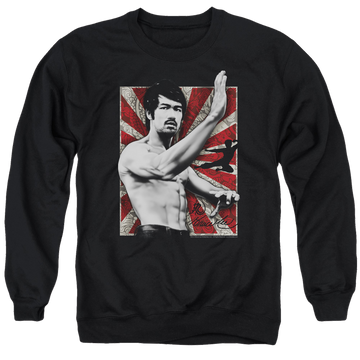 Black men's crewneck sweatshirt with Bruce Lee Concentrate graphic