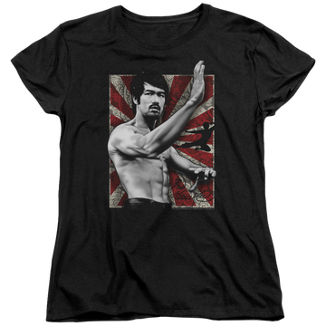 Black women's t-shirt with Bruce Lee Concentrate graphic