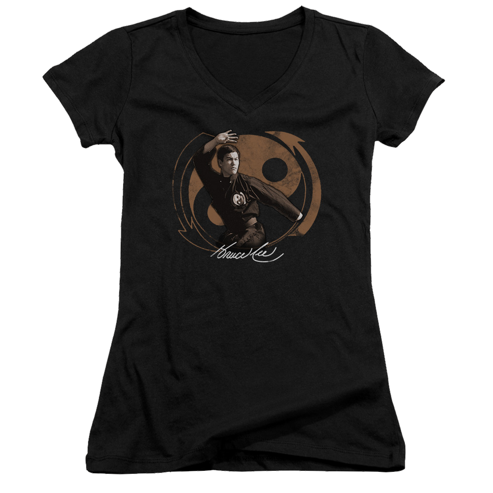 Bruce Lee Jeet Kun Do Pose - Juniors V-Neck T-Shirt Juniors V-Neck T-Shirt Bruce Lee