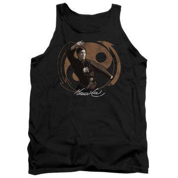 Black men's tank with Bruce Lee Jeet Kun Do Pose graphic