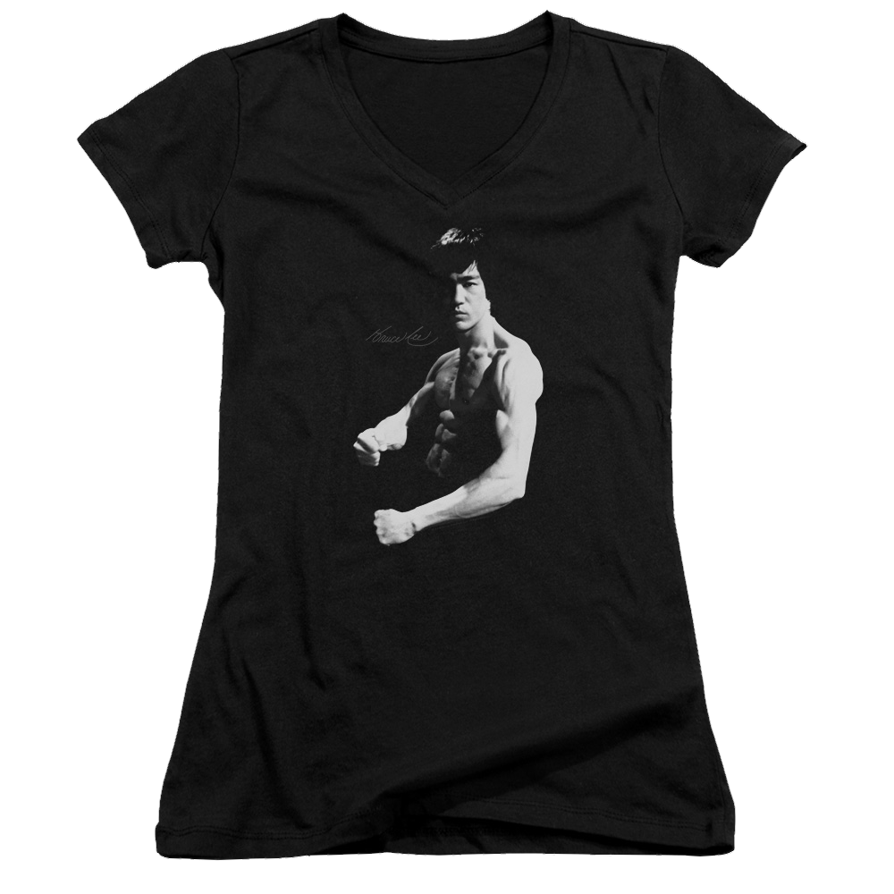 Bruce Lee Stance - Juniors V-Neck T-Shirt Juniors V-Neck T-Shirt Bruce Lee