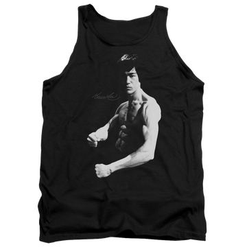 Black men's tank with Bruce Lee Stance graphic