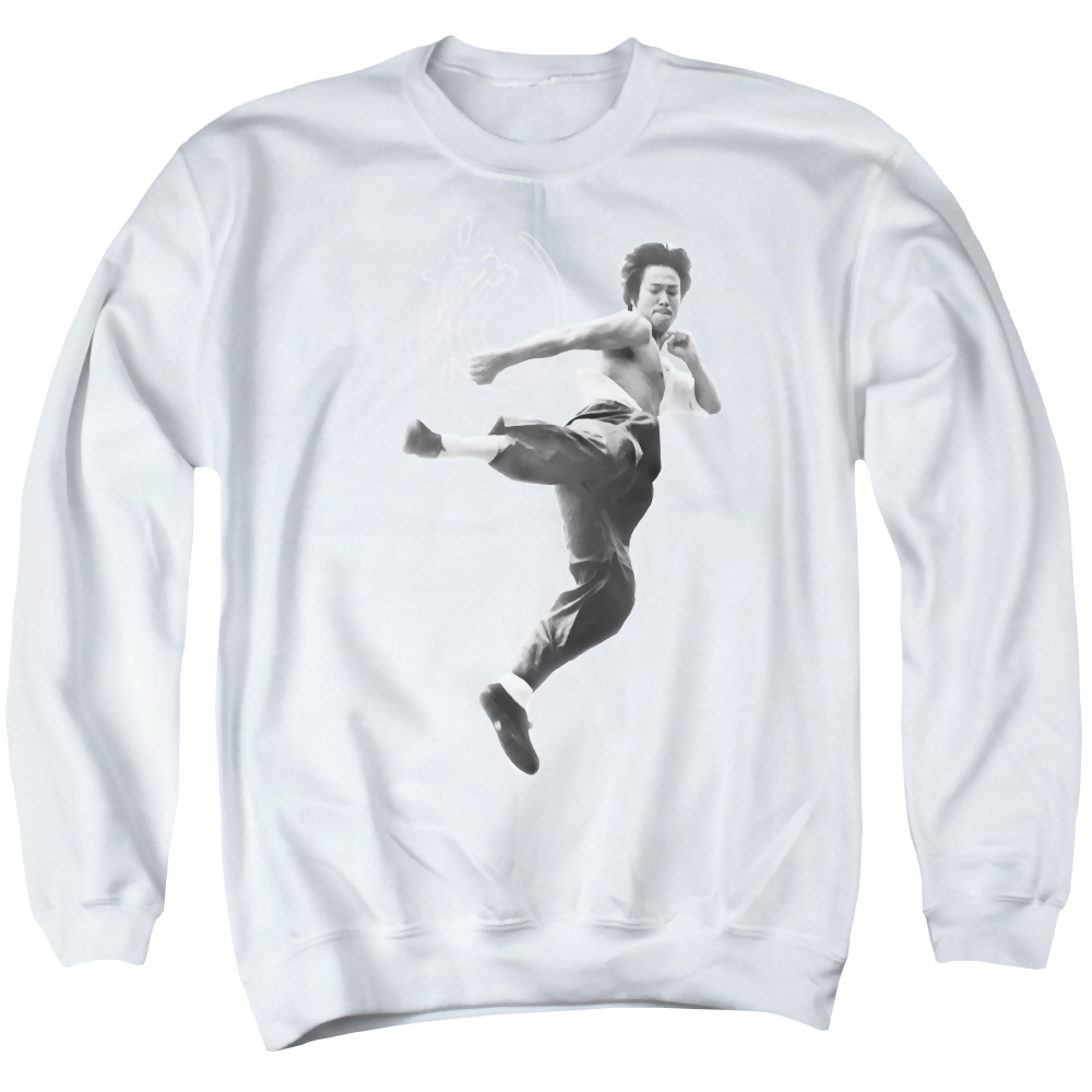 Bruce Lee Flying Kick - Men's Crewneck Sweatshirt Men's Crewneck Sweatshirt Bruce Lee