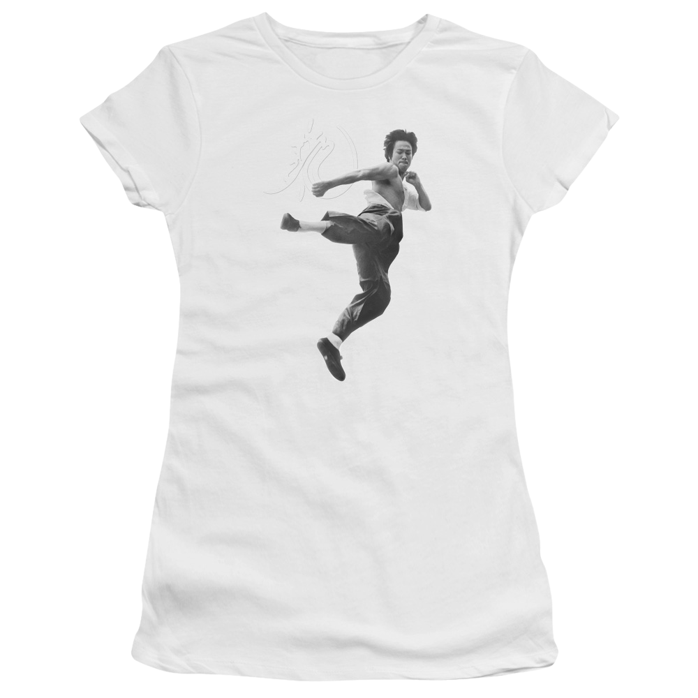 Bruce Lee Flying Kick - Juniors T-Shirt Juniors T-Shirt Bruce Lee