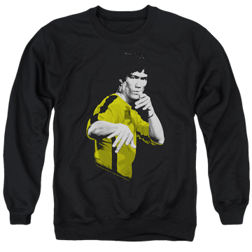 Black men's crewneck sweatshirt with Bruce Lee Suit Of Death graphic