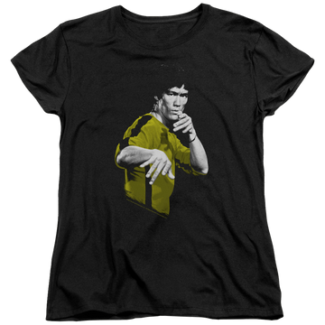 Black women's t-shirt with Bruce Lee Suit Of Death graphic