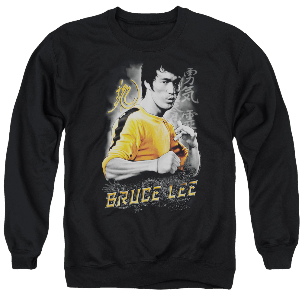 Bruce Lee Yellow Dragon - Men's Crewneck Sweatshirt Men's Crewneck Sweatshirt Bruce Lee