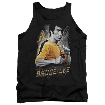 Black men's tank with Bruce Lee Yellow Dragon graphic