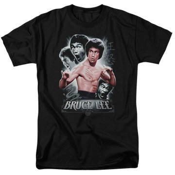 Black men's regular fit t-shirt with Bruce Lee Inner Fury graphic